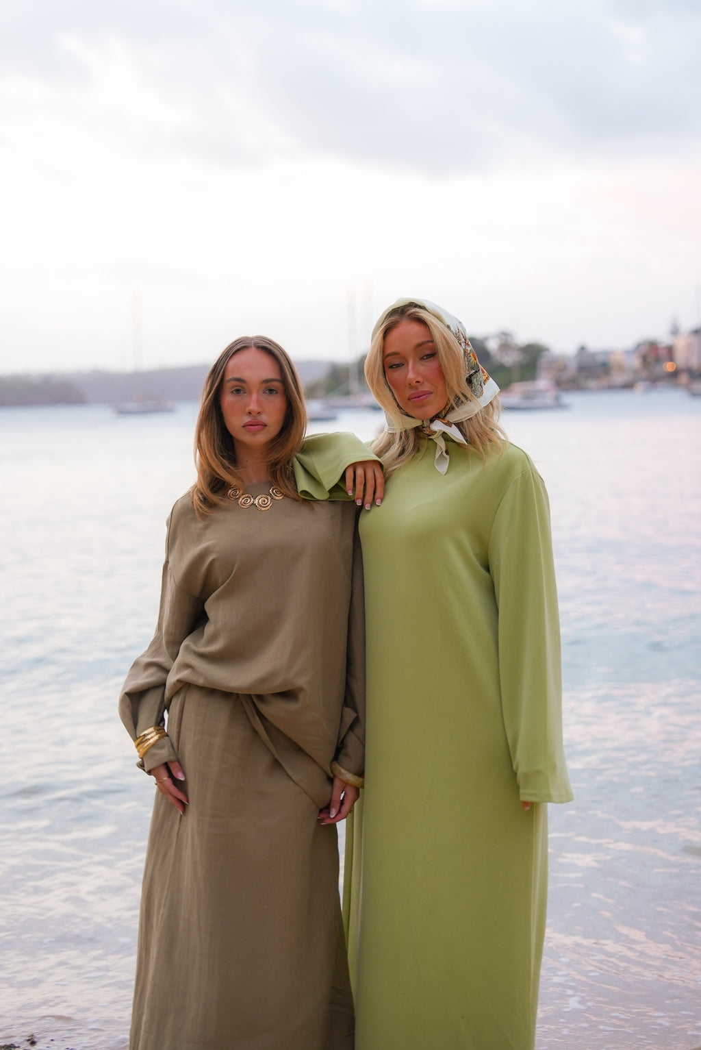 Wide sleeve jersey dress