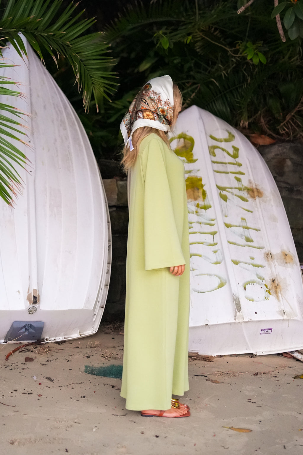 Wide sleeve jersey dress