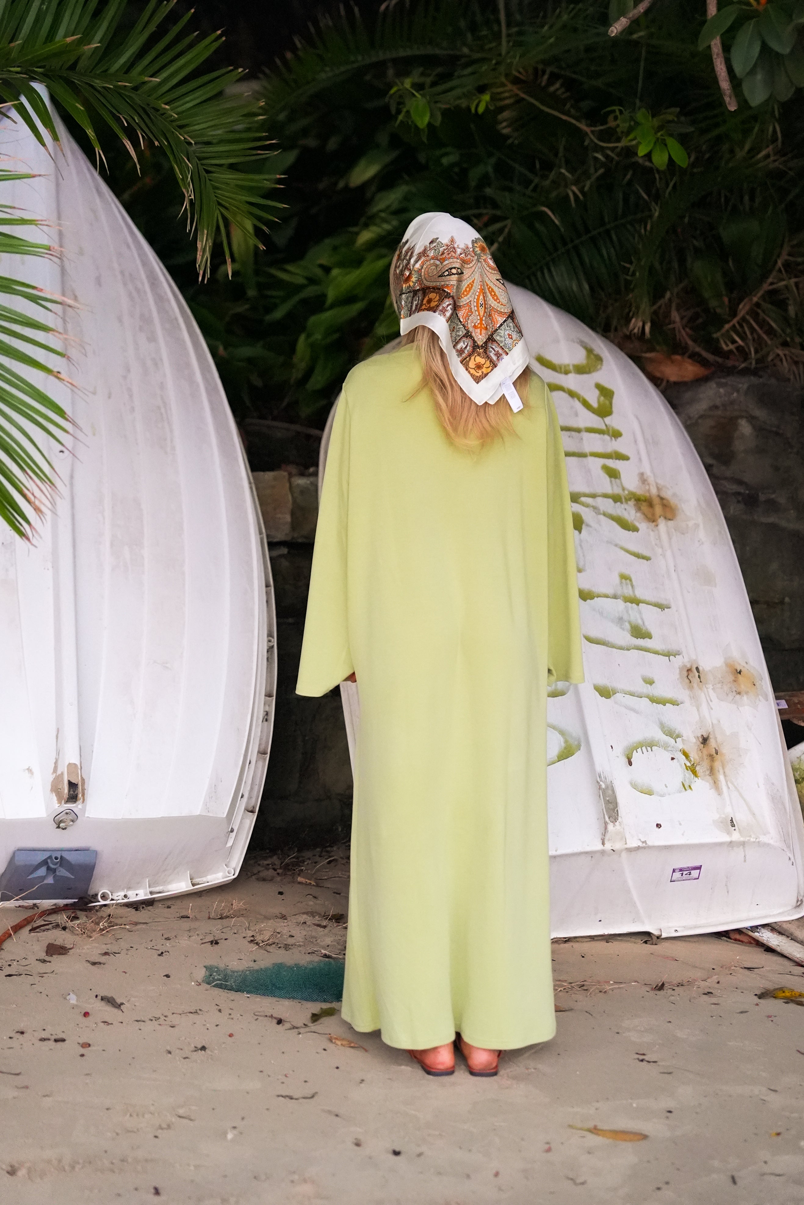 Wide sleeve jersey dress